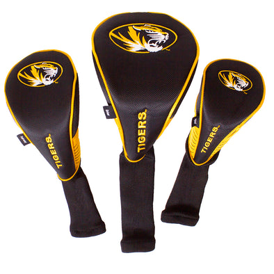 Missouri Oval Tiger Head Black Golf Head Covers Set of 3