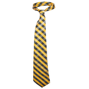 Mizzou Tiger Head Black & Gold Checkered Tie