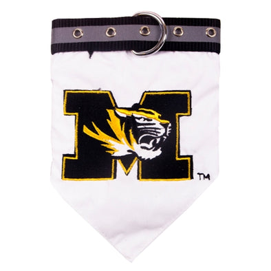 Mizzou M Tiger Head Dog Collar Bandana