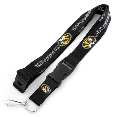 Missouri M Tiger Head Double Sided Black Lanyard