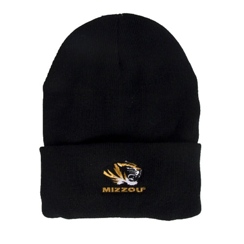 Mizzou Tiger Head Black Beanie