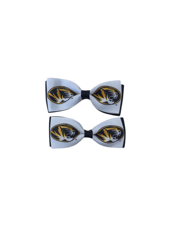 Mizzou Hair Bow Pair of Barrettes