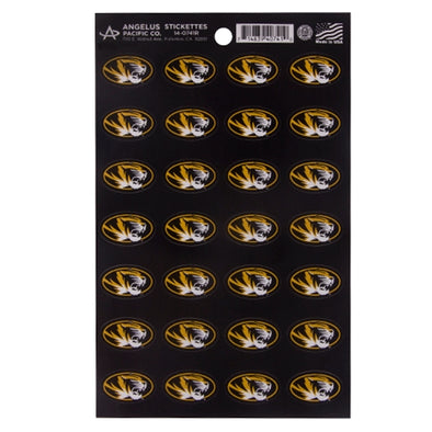 Mizzou Oval Tiger Head Stickers Set of 28