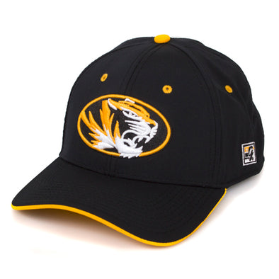 Mizzou Oval Tiger Head Black Stretch Fit Hat