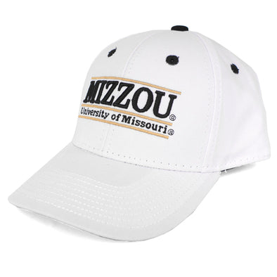 Mizzou White Snapback Inline Bar Cap