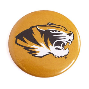 Mizzou Tiger Head Black & Gold Button Magnet