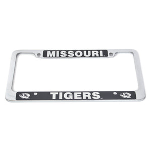 Missouri Tigers Laser Engraved Black and Silver License Frame