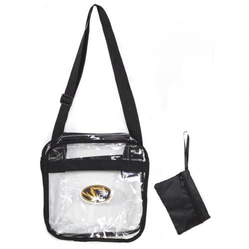 Mizzou Oval Tiger Head Clear Crossbody SEC Compliant Carryall Tote with Zipper