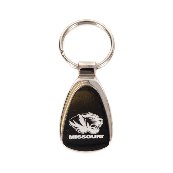 Missouri Tiger Head Teardrop Keychain