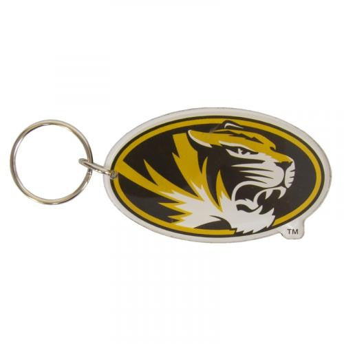 Mizzou Oval Tiger Head Acrylic Keychain