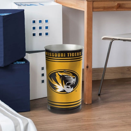 Mizzou Oval Tiger Heads Missouri Tigers Black and Gold Wastebasket