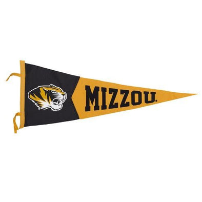 Mizzou Tiger Head Black & Gold Pennant