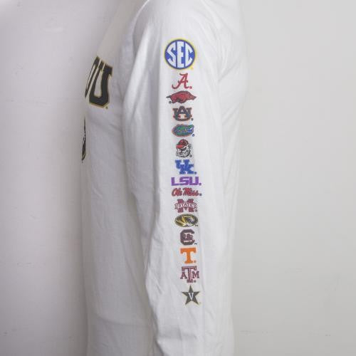 Mizzou Oval Tiger Head White Long Sleeve SEC All Teams T-Shirt