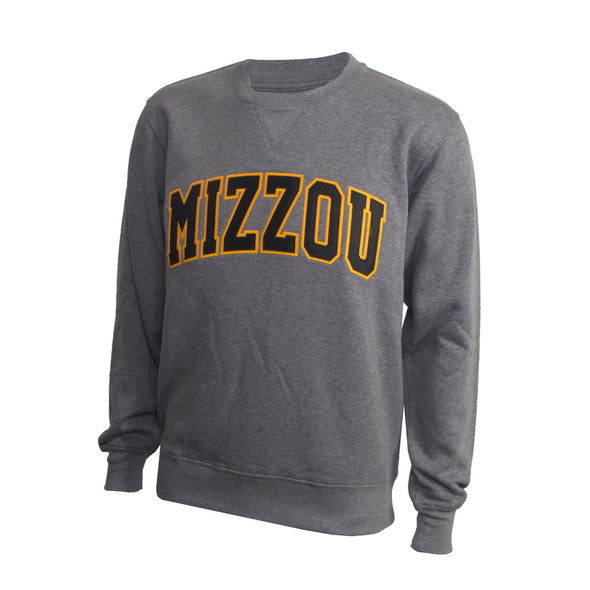 Mizzou Satin 2 Color Grey Crew Sweatshirt