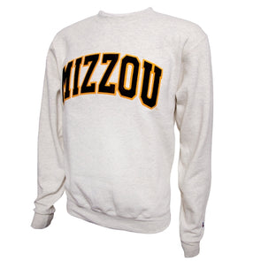 Mizzou Tigers Champion® Tackle Twill Felt Cream Crew Sweatshirt