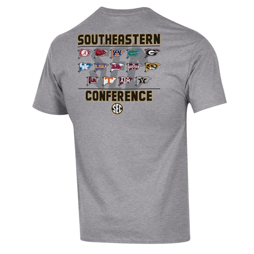 Mizzou SEC All Teams Grey Crew Neck T-Shirt