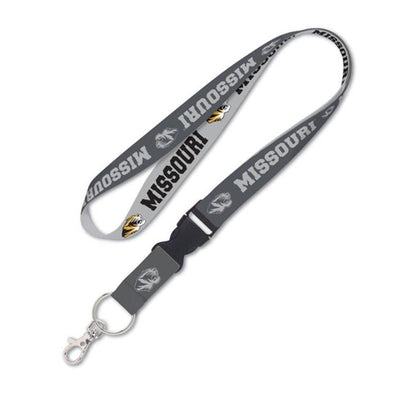 Mizzou Missouri Tiger Head Grey Detachable Lanyard