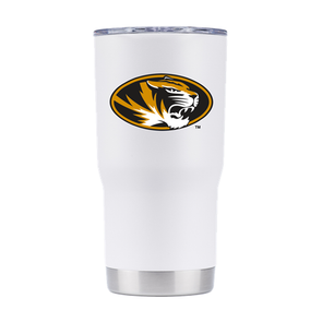 Mizzou White Oval Tiger Head Tumbler