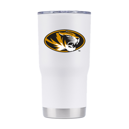 Mizzou White Oval Tiger Head Tumbler