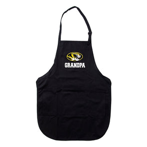 Mizzou Grandpa Oval Tiger Head Black Apron