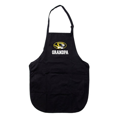 Mizzou Grandpa Oval Tiger Head Black Apron