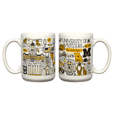 Mizzou Grande Julia Gash Assorted Logo White Mug