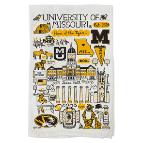 Mizzou Assorted Logo's Julia Gash Tea Towel