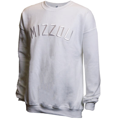 Mizzou Tonal Embroidered White Sweatshirt