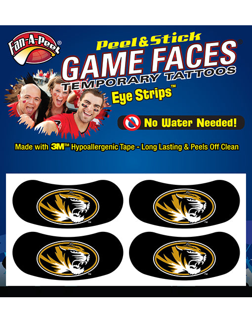 Mizzou Eye Black Strip Oval Tiger Head Tattoos