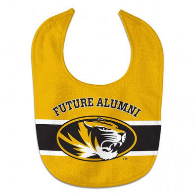 Mizzou Oval Tiger Head Gold Future Alumni Baby Bib