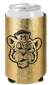 Mizzou Vintage Beanie Logo Gold Metallic Can Holder