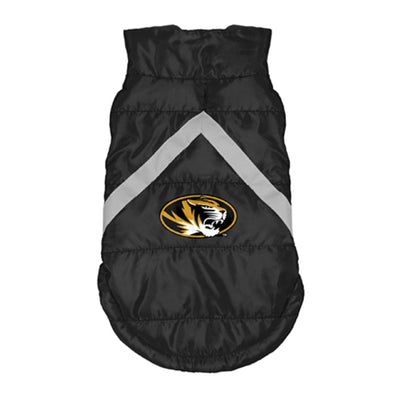 Mizzou Oval Tiger Head Black Pet Puffer Vest