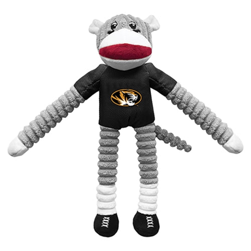 Mizzou Oval Tiger Head Sock Monkey Grey Pet Toy