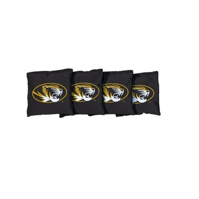 Mizzou Oval Tiger Head Set of 4 Refill Bean Bag Black