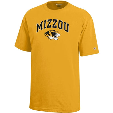 Mizzou Tiger Head Champion Youth Gold T-Shirt