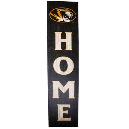 Mizzou Oval Tiger Head Home Birch Leaner Sign