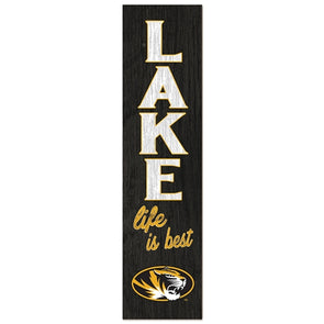 Mizzou Oval Tiger Head Lake Life is Best Birch Leaner Sign