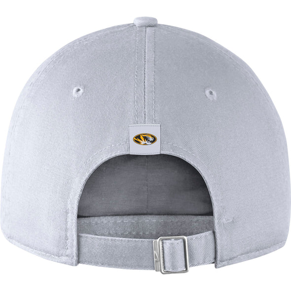 Missouri Nike® 2022 Adjustable Swoosh Oval Tiger Head White Hat