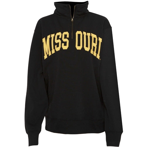 Mizzou Missouri Black and Gold 1/4 Zip Sweatshirt