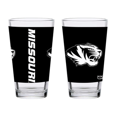 Missouri Tiger Head Black Knockout Pint Glass