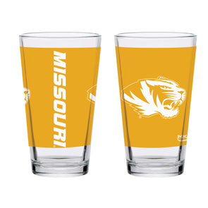 Missouri Tiger Head Gold Knockout Pint Glass