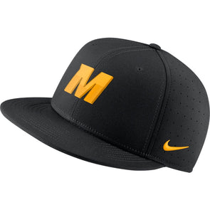 Mizzou Nike® On the Field Replica Fitted Baseball Black Hat Gold M