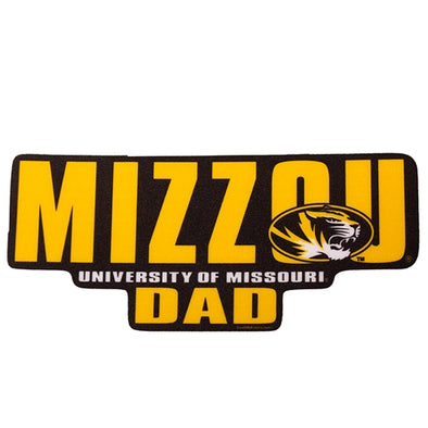 Mizzou University of Missouri Oval Tiger Head Dad Black and Gold Vinyl Sticker