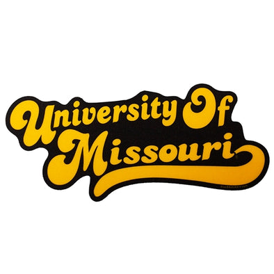 University of Missouri Cursive Black and Gold Vinyl Sticker
