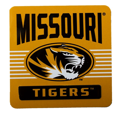 Missouri Tigers Oval Tiger Head Black and Gold Square Magnet