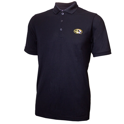 Mizzou Tigers Antigua Legacy Pique Oval Tiger Head Black Polo