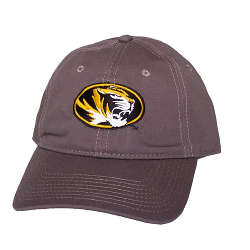 Mizzou Oval Tiger Head Grey Adjustable Hat