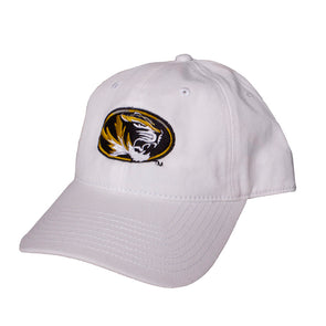 Mizzou Oval Tiger Head White Adjustable Hat