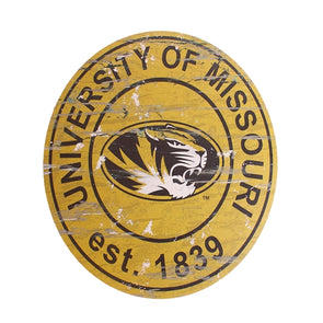 Mizzou Tigers Oval Tiger Head Team Circle Wooden Sign