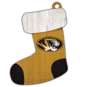 Mizzou Wooden Oval Tiger Head Stocking Ornament